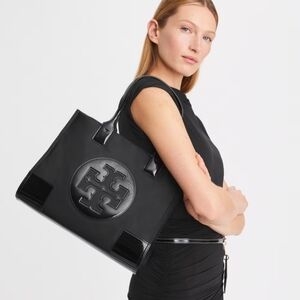 Tory Burch, Small Ella Tote, Black Patent